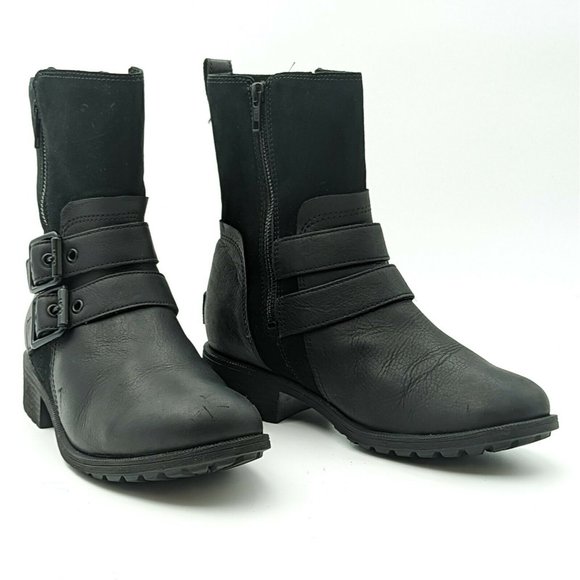 UGG | Shoes | Ugg Wilde Women Black Buckle Leather Moto Bike Boots Sz 9 M  New | Poshmark